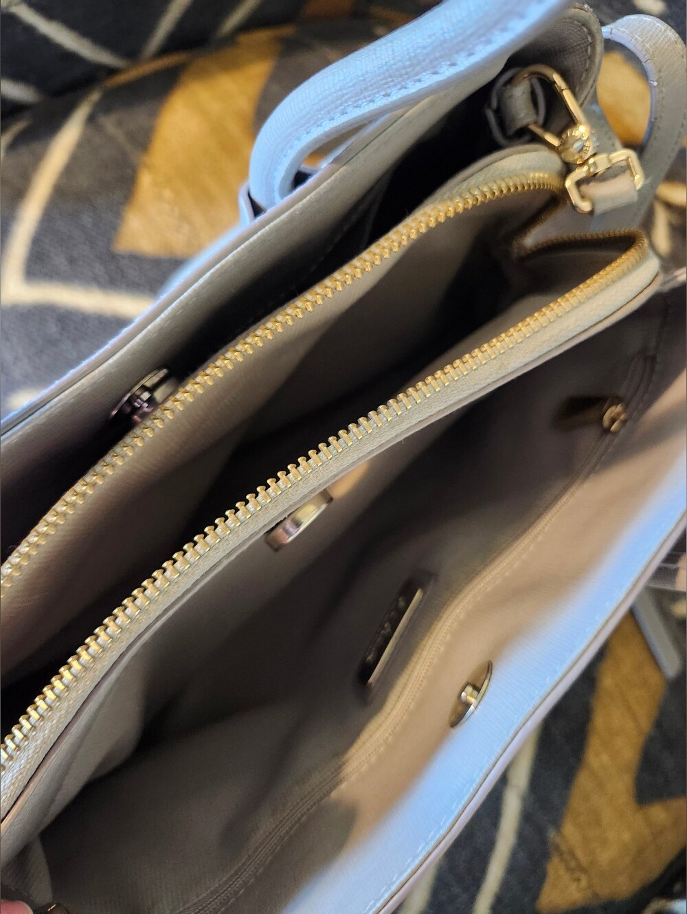 Sale🥳 Furla Mini Crossbody Satchel Bag - Light Grey Saffiano Leather - Picture 10 of 11